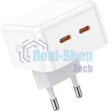 Сетевое зарядное устройство BOROFONE (6941991101113) BA76A 2Type-C 3.0A PD 35W, белый