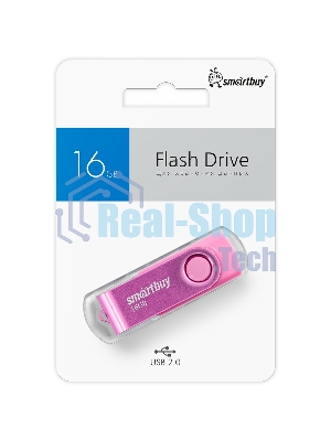 Флешка USB Smartbuy Twist Pink (SB016Gb2TWP), 16Gb, USB 2.0, R/W 15/12, розовый