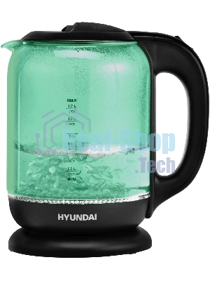 Чайник электрический Hyundai HYK-G2807 1.8л. 2200Вт бирюзовый/черный (корпус: стекло)