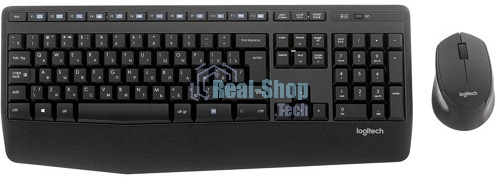 Комплект клавиатура+мышь Logitech MK345 беспроводной, USB, 1000 DPI, чёрный/серый