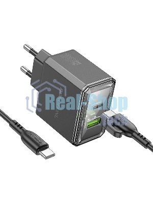 Сетевое зарядное устройство BOROFONE (6941991110689) BAS32A 1USB+1Type-C 3.0A QC3.0 PD 30W, черный