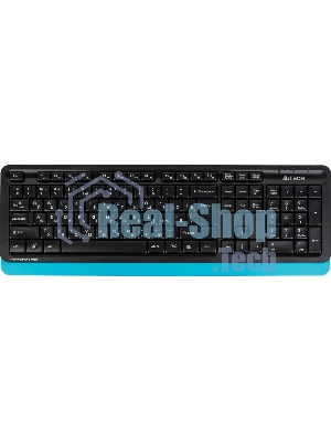 Комплект клавиатура+мышь A4Tech FStyler FG1010 беспроводной, USB, 2000 DPI, чёрный/синий