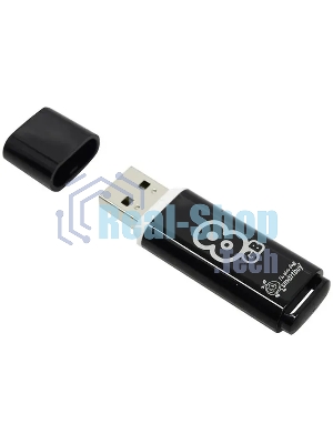 Флешка USB Smartbuy Glossy series black (SB8GbGS-K), 8Gb, USB 2.0, R/W 25/15, черный