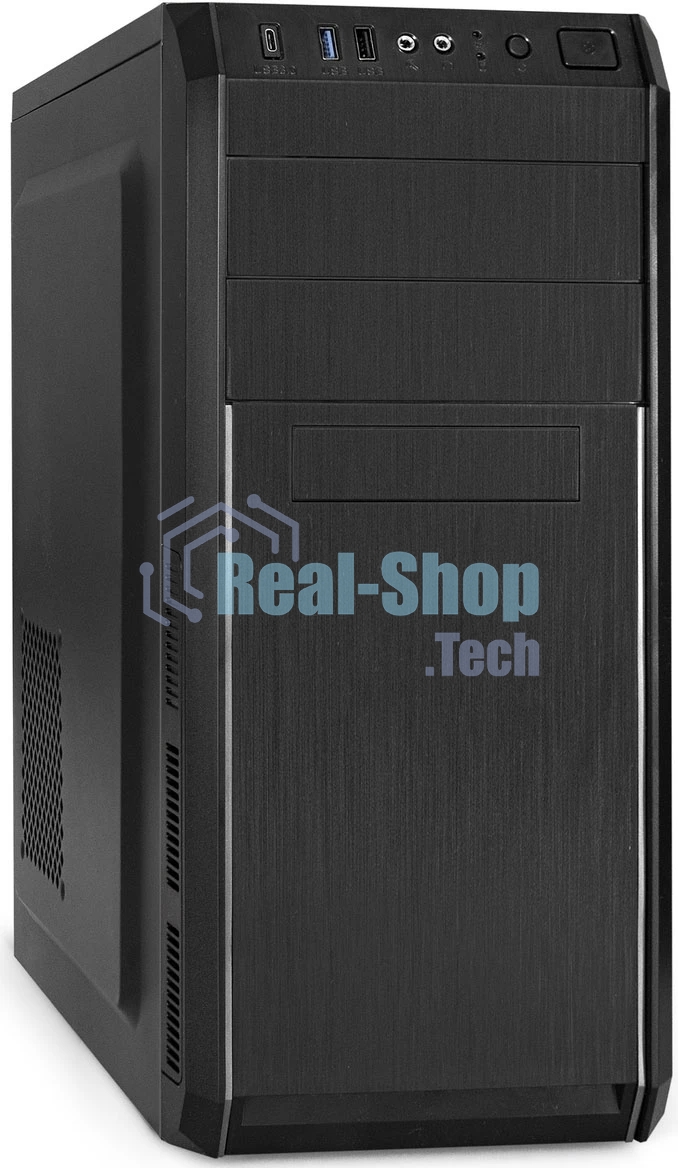 Компьютерный корпус Miditower ExeGate XP-334UC-UNS400 (ATX, БП UNS400 с вент. 12см, 1хUSB/1хUSB 3.0/1хTypeC, аудио, черный)