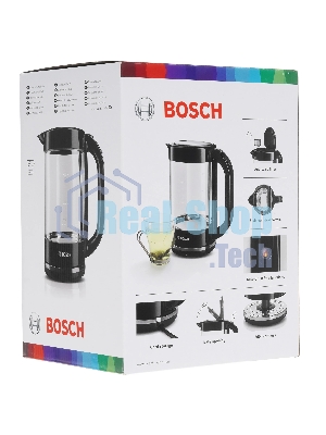 Чайник электрический Bosch TWK70B03 1.7 л, 2400 Вт, черный (корпус: стекло)