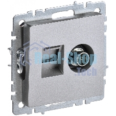 Розетка телевизионная двойная TV+RJ45 IEK Brite РТВ/РК12-БрА (BR-AK20-1-K47) кат.5E алюминий