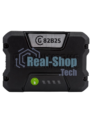 Аккумулятор GreenWorks G82B2, 82V, 2,5 А.ч (2914907) - это литий ионная (Li-ion) батарея, силой тока 2,5 ампер/час и выполненная по самым передовым технологиям. Применяется в линейке всех устройств Greenworks 82V Commercial. Аккумулятор состоит из ячеек производства японской компании LG. Ячейки этого производителя обладают самыми высокими показателями по емкости и выдаваемому напряжению, и относятся к классу A++. Батарея снабжена специальной платой управления, благодаря которой ячейки заряжаются и разряжаются равномерно и одновременно, что значительно продлевает срок жизни аккумулятора (среднее время 7 лет), а также отсутствует эффект потери мощности инструмента при разряде. Для надежной работы аккумулятор снабжен чипом, который защищает его от перезаряда, перегрева и глубокого разряда.Благодаря высокотехнологичным ячейкам, плате управления и защитному чипу, аккумулятор обладает долгим сроком службы - до 2000 циклов заряда-разряда. Корпус - ударопрочный