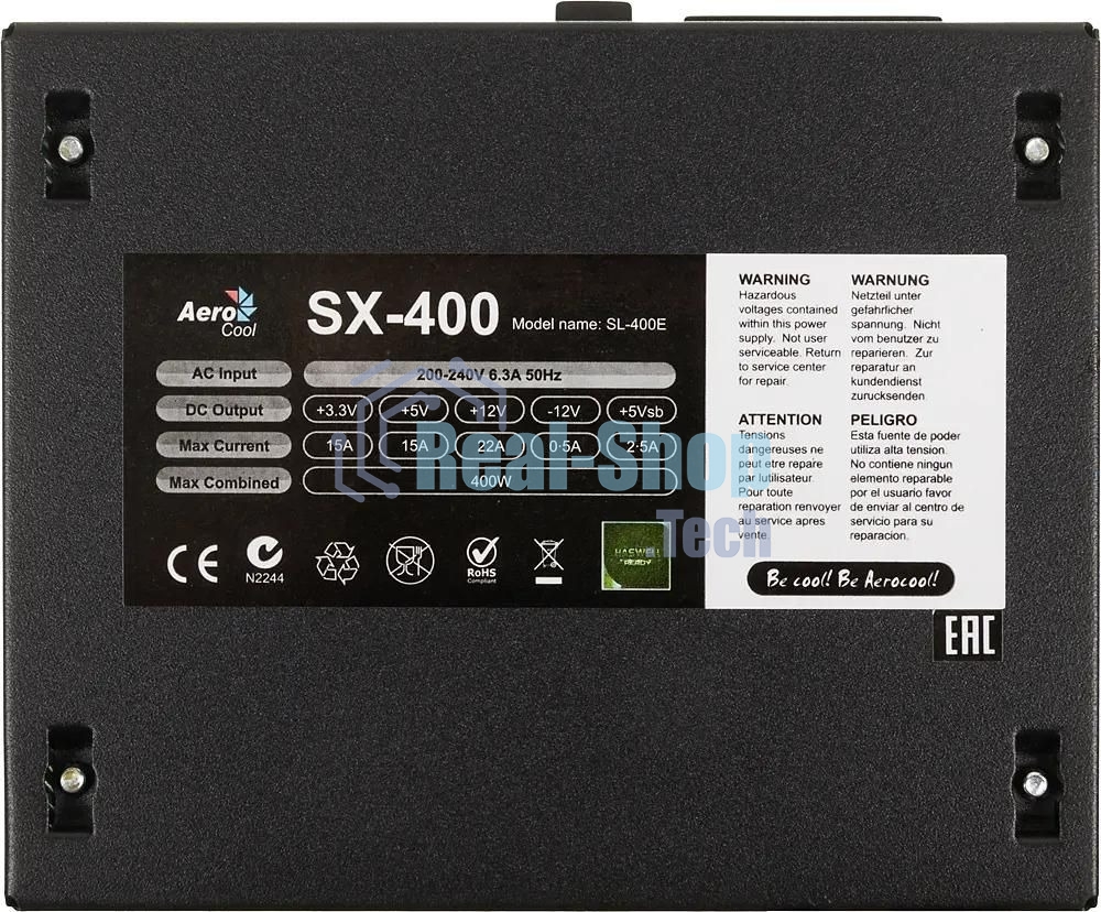 Блок питания Aerocool/Formula SX-400, 400W, 400Вт, 80мм, черный