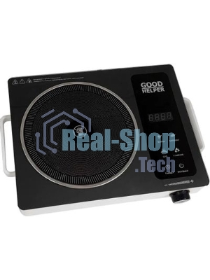 Плита настольная электрическая Goodhelper ES-20R03 черный, 2 кВт, ТЭН, конфорки - 1, стеклокерамика, поворотные переключатели, сенсор