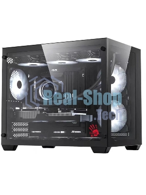 Компьютерный корпус Bloody BD-CC108 черный без БП mATX 9x120мм 2xUSB 3.0 audio bott PSU