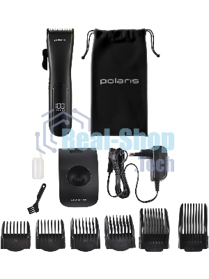 Машинка для стрижки Polaris PHC 2500 черный 3Вт (насадок в компл: 6шт)