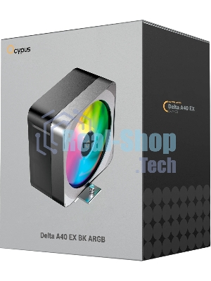 Кулер для процессора Ocypus Delta A40 EX BK ARGB, 120мм ARGB FAN, 4 HEAT PIPES, 4-PIN PWM, 500-1800 RPM, 29DBA, HYDRO BEARING, LGA115X/1200/1700/18XX, AM4/AM5