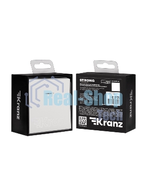 Выключатель Kranz STRONG 1 кл проходной (переключатель) с подсветкой 10А с/у жемчуг