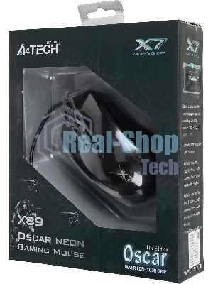 Мышь проводная A4Tech X89 черный, 2400 dpi, USB, кнопки - 8