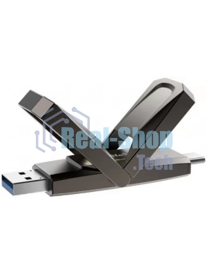 Флешка USB Netac US5 (NT03US5C-256G-32TA), 256Gb, USB 3.2/TypeC, R/W/ 550/500, черный