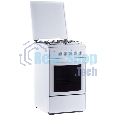Плита газовая Flama RG 2401 W белый, конфорок 4 шт, духовка 50 л, 50 см x 85 см x 60 см