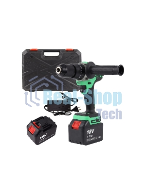 Дрель-шуруповерт Zitrek Green Impact 063-4046, 18 В, 5 Ач, 80 Нм, бесщеточный, ударный