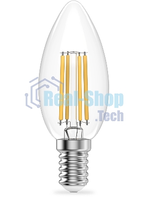 Лампа светодиодная филаментная Gauss Filament 8Вт цок.: E14 свеча св. свеч. бел. нейт. (упак.: 10 шт)