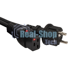 Шнур питания Lanmaster LAN-PP19L/SH-1.0-BK C19-Schuko проводник.:3x1.5мм2 1м 220В 16А черный