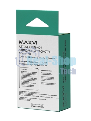 Автомобильное зарядное устройство Maxvi CCM-101WB USB 1А бело-синий