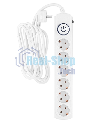 Сетевой фильтр Ippon BK-6-EU-3-10-W 3 м, 6 розеток, белый, коробка