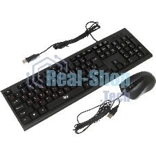 Комплект клавиатура+мышь Oklick 621M IRU проводной, USB, 1200 DPI, чёрный