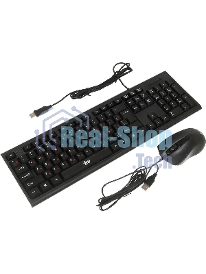 Комплект клавиатура+мышь Oklick 621M IRU проводной, USB, 1200 DPI, чёрный