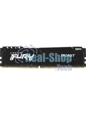 Оперативная память Kingston Fury Beast, DDR4, 64GB (4x16GB), 3600MHz, CL18, DIMM, радиатор, черный