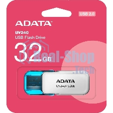 Флешка USB ADATA UV240 (AUV240-32G-RWH), 32Gb, USB 2.0, R/W 15/5, белый/синий