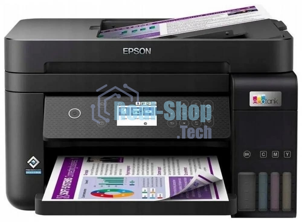 МФУ струйное Epson EcoTank L6270, A4, цветной, печ. до 33/15.5 стр/мин. (ч/б/цв.), 1200 x 4800 dpi (печ.), 1200x2400dpi (скан.), USB, RJ-45, Wi-Fi