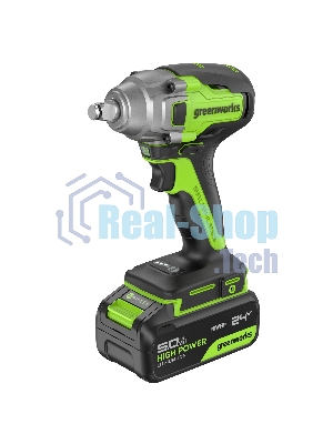 Гайковерт Greenworks GD24IW400 аккум. патрон:квад.1/2