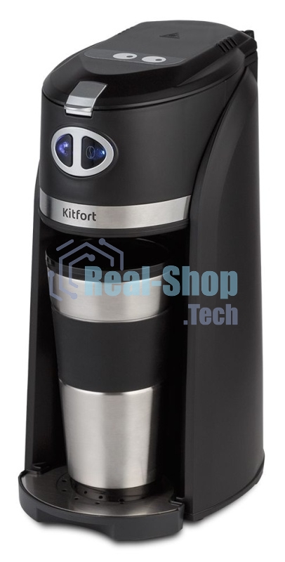 Кофеварка капельная Kitfort КТ-796 черный/нержавеющая сталь, исп. кофе - молотый, 0.42 л, 800 Вт.
