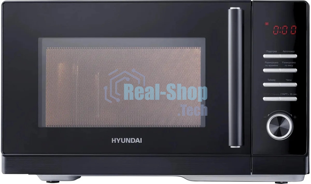 Микроволновая печь Hyundai HYM-D3013 черный, 25 л, 800 Вт, переключатели - кнопки, поворотный механизм