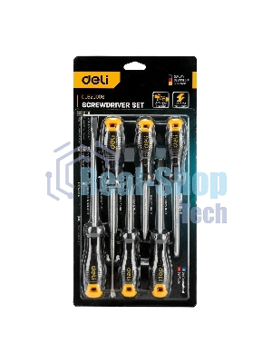 Набор отверток Deli DL620006 6шт SL5x75 + SL5x100 + SL6x150 + PH1x75 + PH1x100 + PH2x150
