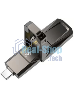 Флешка USB Netac US5 (NT03US5C-256G-32TA), 256Gb, USB 3.2/TypeC, R/W/ 550/500, черный