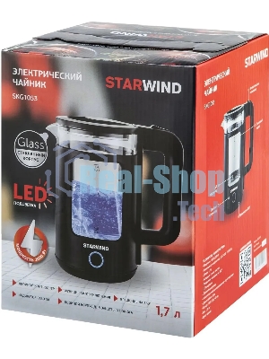 Чайник электрический Starwind SKG1053 1.7 л, 1800 Вт, черный