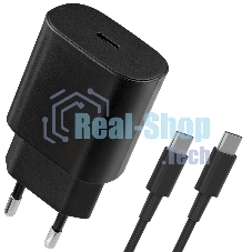 Сетевое зарядное устройство Defender UPA-125 25W,USB C,кабель Type-C,черный