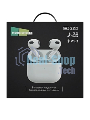 Наушники TWS More Choice BW04 белый, вкладыши, Bluetooth 5.1, сенсорное управление, до 4 ч