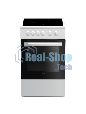 Плита электрическая Beko FFSS57001W белый, конфорок 4 шт, духовка 60 л, 50 см x 85 см x 60 см