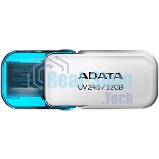 Флешка USB ADATA UV240 (AUV240-32G-RWH), 32Gb, USB 2.0, R/W 15/5, белый/синий