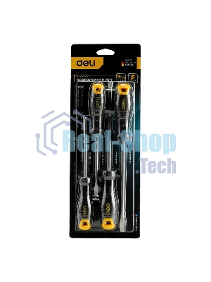 Набор отверток Deli DL620004 4шт SL5x100 + SL6x150 + PH1x100 + PH2x150