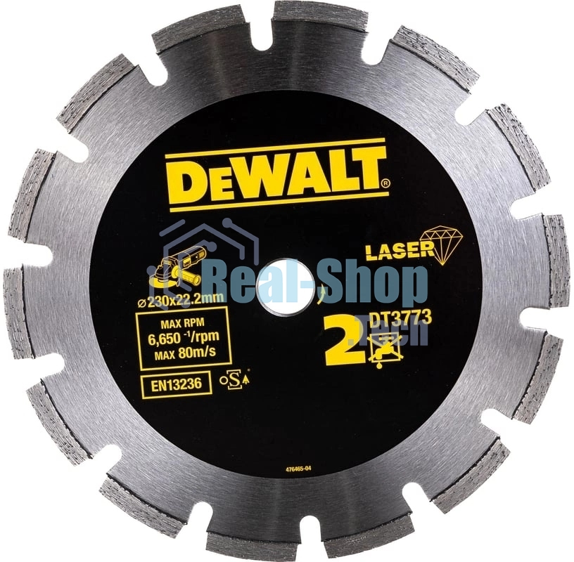 Диск алмазный по бет. DeWalt DT3773 (00000015138) d=23 0мм d(посад.)=22.2 мм (угловые шлифмашины)