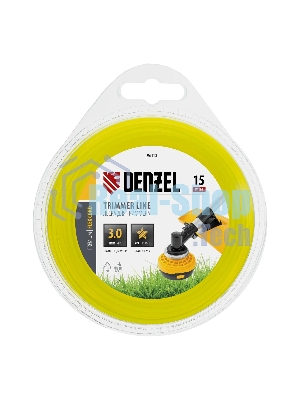 Леска для триммера Denzel звезда 3 мм х 15 м, блистер FLEX CORD