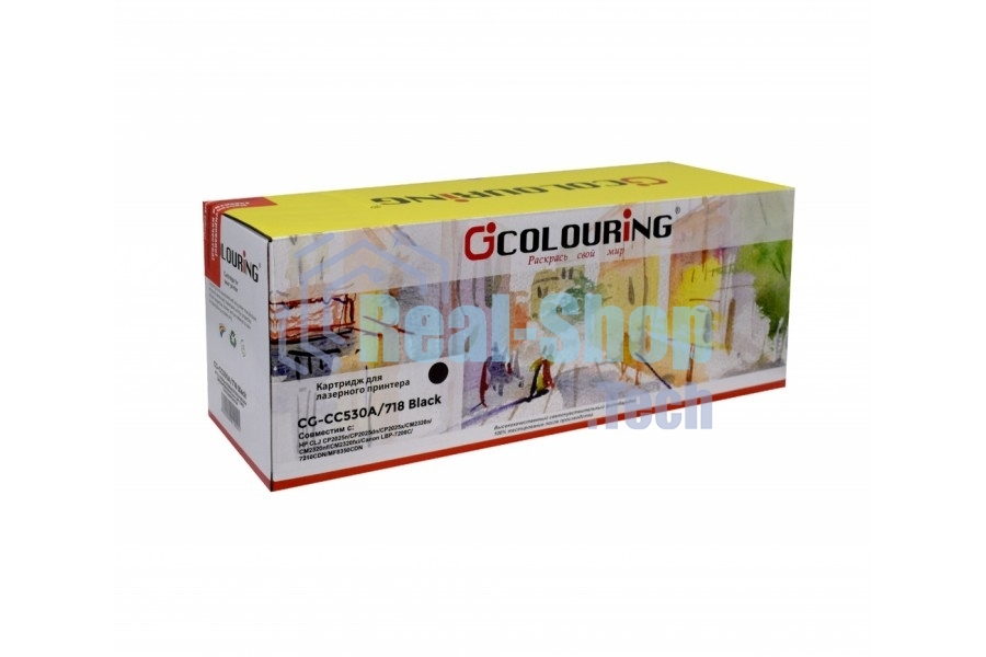 Картридж лазерный Colouring CG-CC530A/718 черный (3500 стр.) для HP LJ CP2025/CM2320/Canon LBP-7200C/7210CDN/MF8330CDN