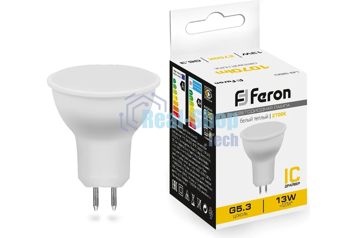 Лампа светодиодная FERON LB-960 (38188) 13 вт 230в G5.3 теплый