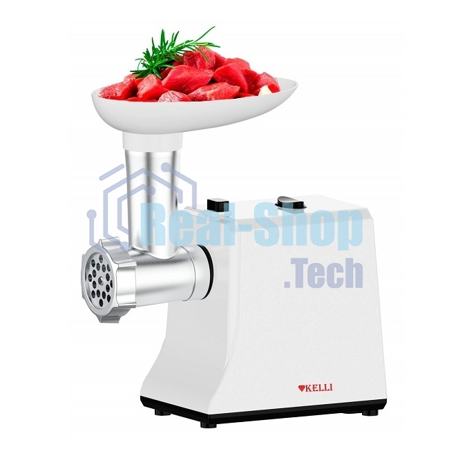 Мясорубка электрическая KELLI KL-5008 черный, 2600 Вт, 1.8 кг/мин, реверс, защита от перегрузки, насадки - 2