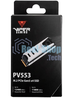 Накопитель SSD Patriot PV553, 4Tb, PCIe 5.0 x4, M.2 2280, NVMe, R/W 12400/11800, с активным охлаждением