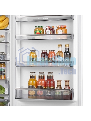 Встраиваемый холодильник Maunfeld MBF193NFW1GR Inverter белый двухкамерный 257/84 л морозилка снизу, No Frost