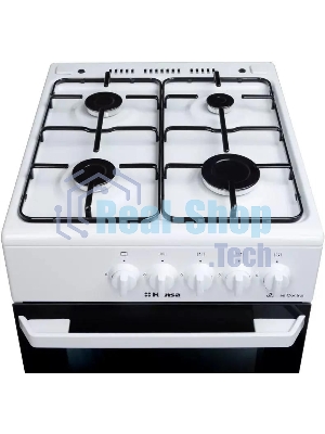 Плита газовая Hansa FCGW510029A белый, конфорок 4 газовых, духовка 53 л, 50 см x 85 см x 57 см