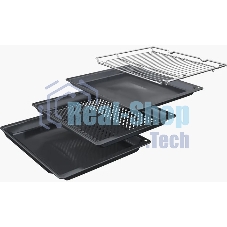 Духовой шкаф Bosch HNG978QB1 Accent line. Serie 8, духовой шкаф с микроволнами и паром, черный, 28 режимов + комбинированные режимы, микроволны до 800 Вт, 4-слойное остекление, 3 цветных текстовых TFT-дисплея 2,5